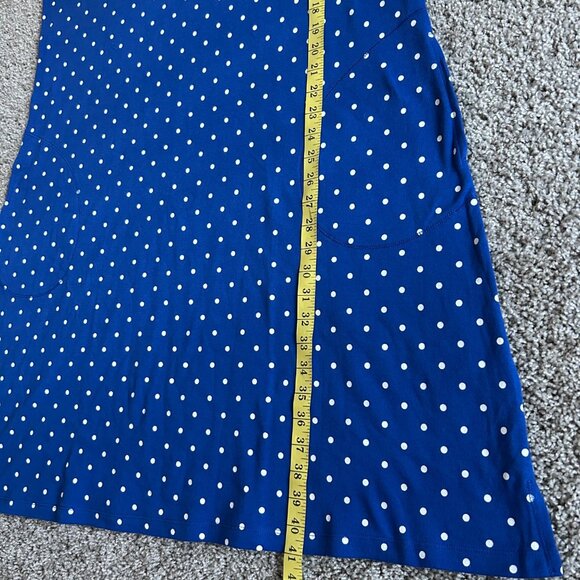 Quacker Factory Womens xl Blue Polka Dot Sleeveless Dress W/ Floral Embroidery - Picture 7 of 12